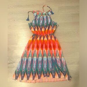 Arhleta Halter Tie Neck Colorful Geometric Print Size XS